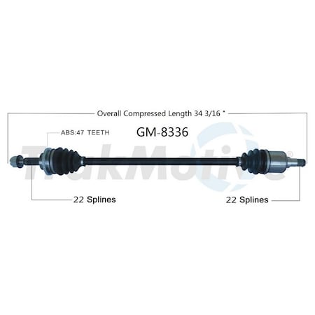 Surtrack Axle Cv Axle Shaft, Gm-8336 GM-8336